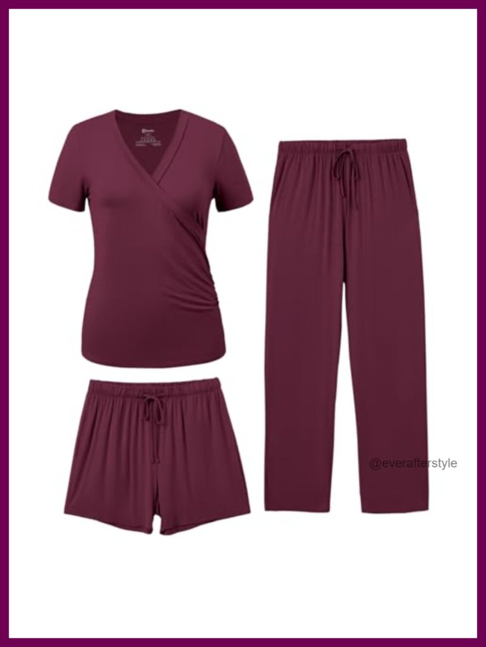 Maternity Nursing Pajama Set 3-Piece Viscose Spandex Lounge